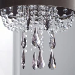 Dunelm Halle Velvet Jewel Grey Easy Fit Pendant -Lighting Heaven 1000149159 alt02