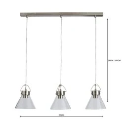 Dunelm Delavin 3 Light Glass Diner Ceiling Fitting -Lighting Heaven 1000157749 alt04