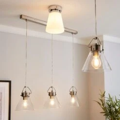Dunelm Delavin 3 Light Glass Diner Ceiling Fitting -Lighting Heaven 1000157749 alt08