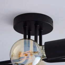 Dunelm Kacy 4 Light Black Flush Ceiling Fitting -Lighting Heaven 1000157752 alt02