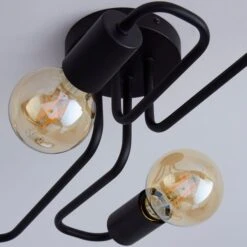 Dunelm Kacy 4 Light Black Flush Ceiling Fitting -Lighting Heaven 1000157752 alt03