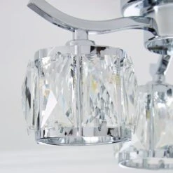 Dunelm Kleio 3 Light Glass Chrome Semi-Flush Ceiling Fitting -Lighting Heaven 1000157757 alt02