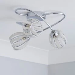 Dunelm Rosa 3 Light Chrome Semi-Flush Ceiling Fitting 9 Dunelm Rosa 3 Light Chrome Semi-Flush Ceiling Fitting -Lighting Heaven 1000157761 alt01