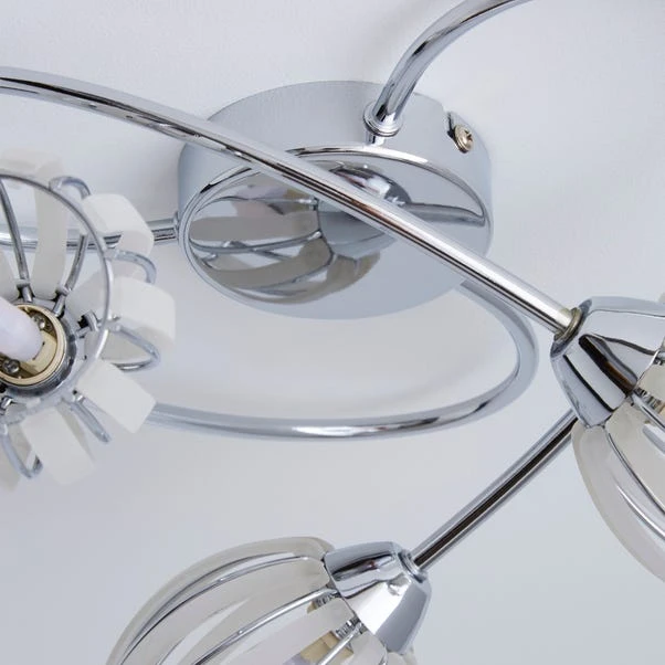 Dunelm Rosa 3 Light Chrome Semi-Flush Ceiling Fitting 6 Dunelm Rosa 3 Light Chrome Semi-Flush Ceiling Fitting - Image 4
