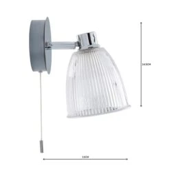 Dunelm Bremont Ribbed Glass Bathroom Wall Light 12 Dunelm Bremont Ribbed Glass Bathroom Wall Light -Lighting Heaven 1000157768 alt04