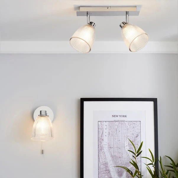 Dunelm Bremont Ribbed Glass Bathroom Wall Light 8 Dunelm Bremont Ribbed Glass Bathroom Wall Light - Image 6