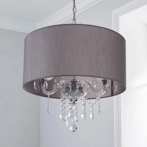 Dunelm Livia 3 Light Jewel Shaded Grey Chandelier 4 Dunelm Livia 3 Light Jewel Shaded Grey Chandelier - Image 2