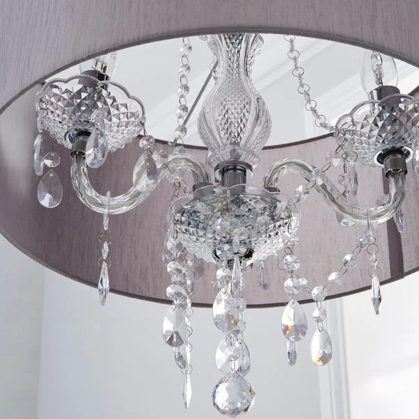 Dunelm Livia 3 Light Jewel Shaded Grey Chandelier 5 Dunelm Livia 3 Light Jewel Shaded Grey Chandelier - Image 3