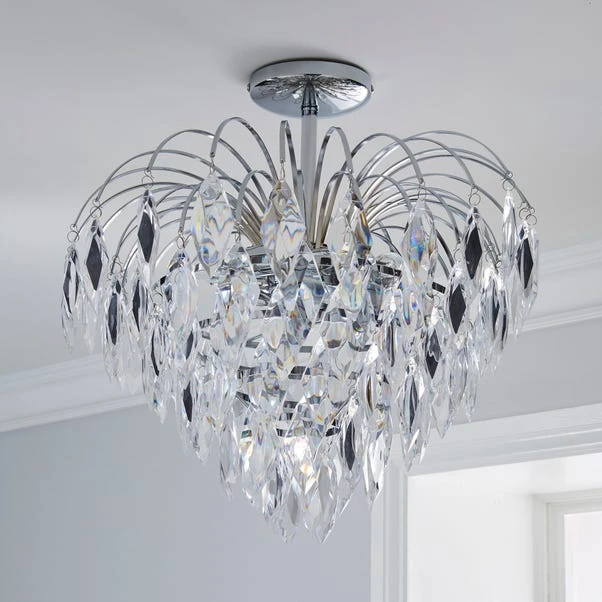 Dunelm Parla 3 Light Jewels Semi-Flush Ceiling Fitting 4 Dunelm Parla 3 Light Jewels Semi-Flush Ceiling Fitting - Image 2