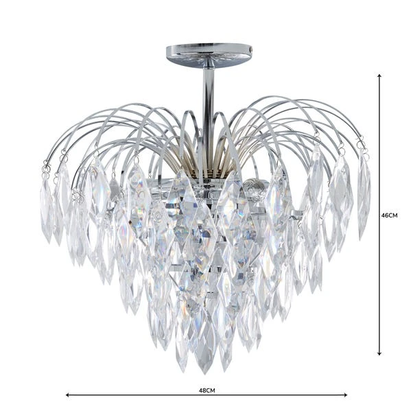 Dunelm Parla 3 Light Jewels Semi-Flush Ceiling Fitting 7 Dunelm Parla 3 Light Jewels Semi-Flush Ceiling Fitting - Image 5