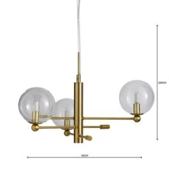 Elements Nour 3 Light Antique Brass Ceiling Fitting -Lighting Heaven 1000158452 alt04