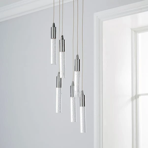 Dunelm Tassani 6 Light Integrated LED Bubble Glass Cluster Ceilling Fitting 4 Dunelm Tassani 6 Light Integrated LED Bubble Glass Cluster Ceilling Fitting - Image 2