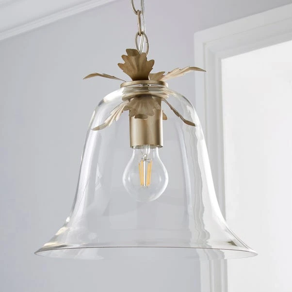 Dunelm Mase Bell 1 Light Pendant Glass Ceiling Fitting 4 Dunelm Mase Bell 1 Light Pendant Glass Ceiling Fitting - Image 2