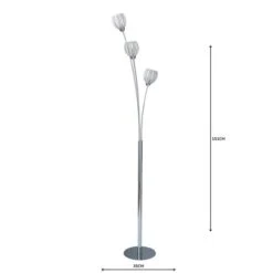 Dunelm Rosa 3 Light Chrome Floor Lamp -Lighting Heaven 1000158487 alt04