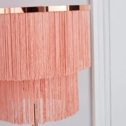 Dunelm Jaz Fringe Pink Floor Lamp -Lighting Heaven 1000158499 alt02
