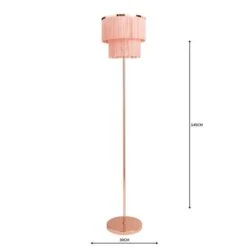 Dunelm Jaz Fringe Pink Floor Lamp -Lighting Heaven 1000158499 alt04