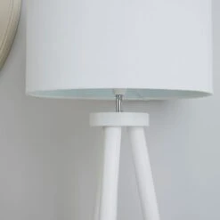 Dunelm Jandia Wooden Tripod White Floor Lamp -Lighting Heaven 1000158529 alt03