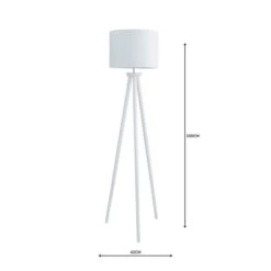 Dunelm Jandia Wooden Tripod White Floor Lamp -Lighting Heaven 1000158529 alt04