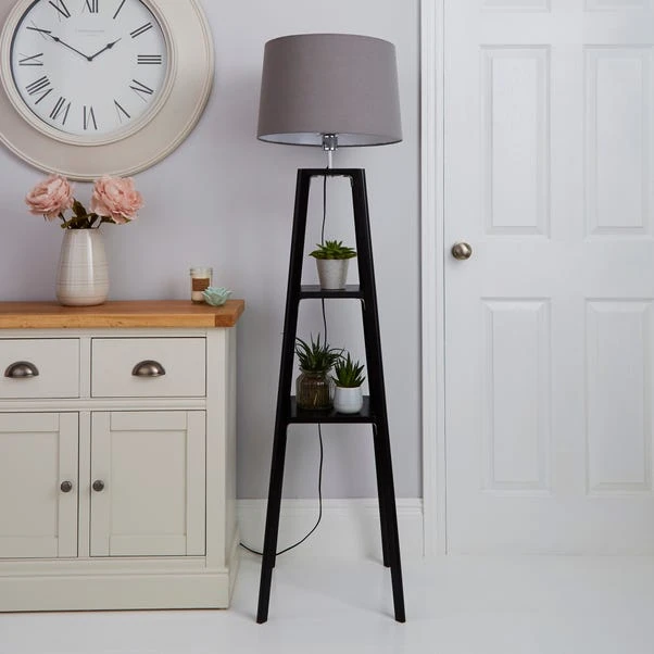 Dunelm Beaumont Wood Tripod Plant Black Floor Lamp 4 Dunelm Beaumont Wood Tripod Plant Black Floor Lamp - Image 2