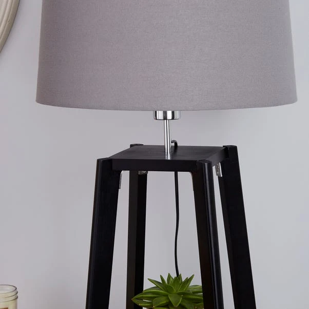 Dunelm Beaumont Wood Tripod Plant Black Floor Lamp 6 Dunelm Beaumont Wood Tripod Plant Black Floor Lamp - Image 4