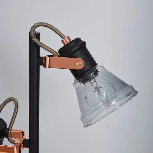 Dunelm Milas 3 Light Black Industrial Floor Lamp 5 Dunelm Milas 3 Light Black Industrial Floor Lamp - Image 3