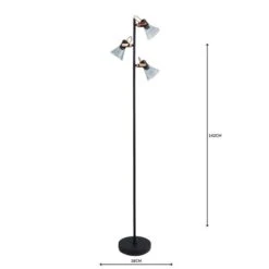 Dunelm Milas 3 Light Black Industrial Floor Lamp 12 Dunelm Milas 3 Light Black Industrial Floor Lamp -Lighting Heaven 1000158534 alt04