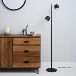 Elements Harme 2 Light Black Touch Dimmable Floor Lamp 8 Elements Harme 2 Light Black Touch Dimmable Floor Lamp -Lighting Heaven 1000158545 alt01