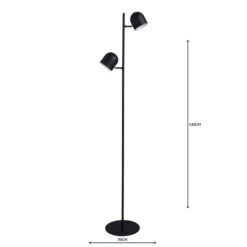 Elements Harme 2 Light Black Touch Dimmable Floor Lamp 11 Elements Harme 2 Light Black Touch Dimmable Floor Lamp -Lighting Heaven 1000158545 alt04