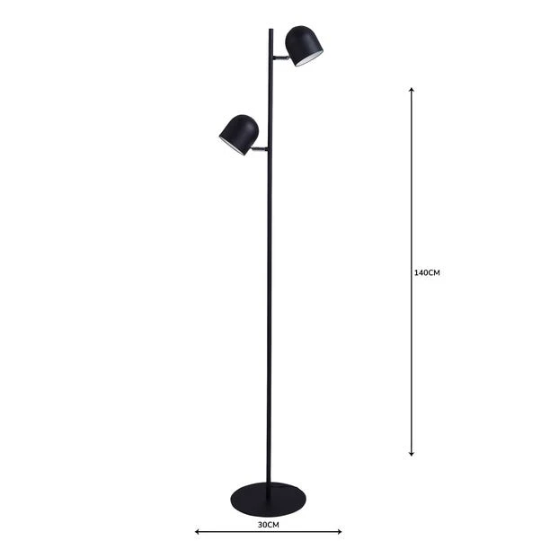 Elements Harme 2 Light Black Touch Dimmable Floor Lamp 7 Elements Harme 2 Light Black Touch Dimmable Floor Lamp - Image 5