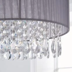 Dunelm Riah Jewel Shade Grey Easy Fit Pendant 9 Dunelm Riah Jewel Shade Grey Easy Fit Pendant -Lighting Heaven 1000158688 alt02