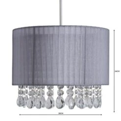 Dunelm Riah Jewel Shade Grey Easy Fit Pendant 10 Dunelm Riah Jewel Shade Grey Easy Fit Pendant -Lighting Heaven 1000158688 alt04