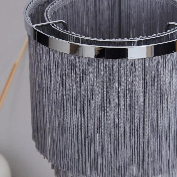Dunelm Jaz Fringe Grey Table Lamp 5 Dunelm Jaz Fringe Grey Table Lamp - Image 3