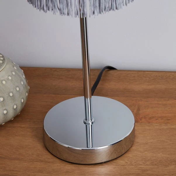Dunelm Jaz Fringe Grey Table Lamp 6 Dunelm Jaz Fringe Grey Table Lamp - Image 4