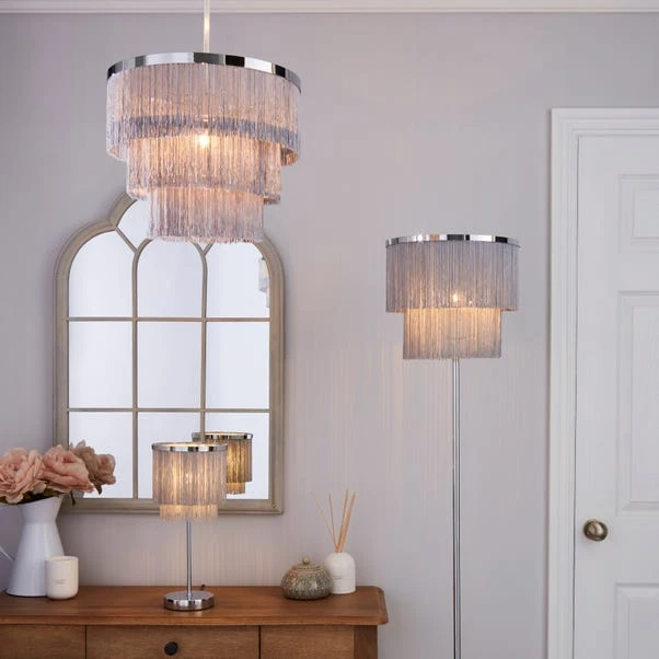 Dunelm Jaz Fringe Grey Table Lamp 8 Dunelm Jaz Fringe Grey Table Lamp - Image 6