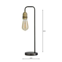 Dunelm Marsden Nickel Industrial Table Lamp And Bulb -Lighting Heaven 1000158732 alt04