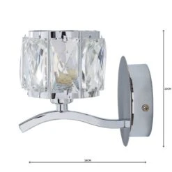 Dunelm Kleio Glass Chrome Wall Light 12 Dunelm Kleio Glass Chrome Wall Light -Lighting Heaven 1000158744 alt04