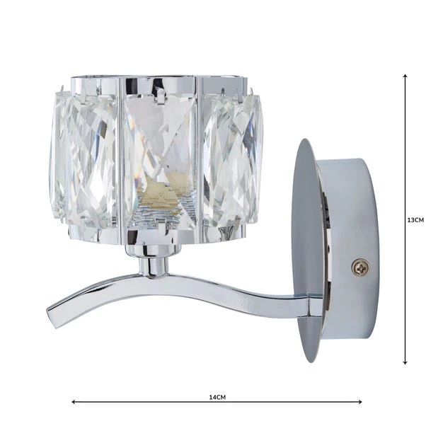 Dunelm Kleio Glass Chrome Wall Light 7 Dunelm Kleio Glass Chrome Wall Light - Image 5