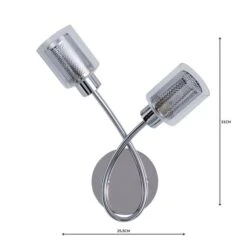 Dunelm Grace 2 Light Chrome Wall Light 12 Dunelm Grace 2 Light Chrome Wall Light -Lighting Heaven 1000158745 alt04