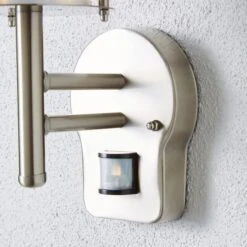 Dunelm Derek PIR Sensor Glass Steel Outdoor Wall Light -Lighting Heaven 1000158750 alt03