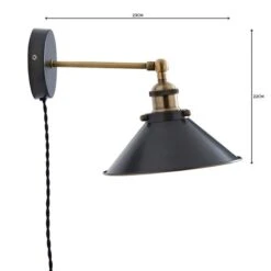 Dunelm Logan Grey Industrial Easy Fit Plug In Wall Light -Lighting Heaven 1000158760 alt04