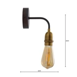 Dunelm Marsden Antique Brass Industrial Wall Light -Lighting Heaven 1000158761 alt04