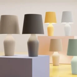 Dunelm Ava Stoneware White Table Lamp -Lighting Heaven 1000163941 alt06