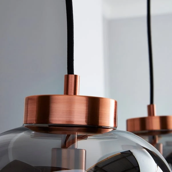 Dunelm Hunter 3 Light Glass Diner Bar Ceiling Fitting 5 Dunelm Hunter 3 Light Glass Diner Bar Ceiling Fitting - Image 3