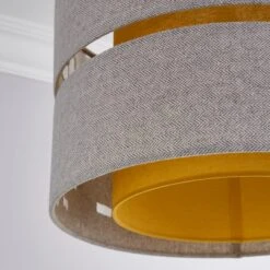 Dunelm Frea Lennox 45cm Ochre Drum Shade -Lighting Heaven 1000169157 alt02