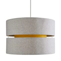 Dunelm Frea Lennox 45cm Ochre Drum Shade -Lighting Heaven 1000169157 alt04