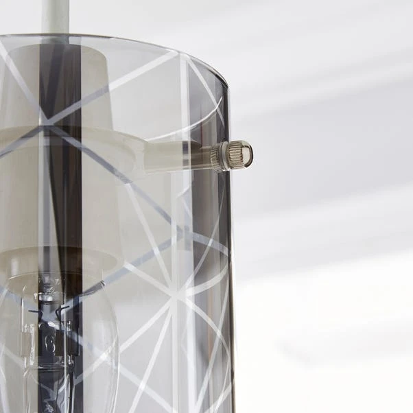 Dunelm Grayson Smoked Glass Easy Fit Pendant 5 Dunelm Grayson Smoked Glass Easy Fit Pendant - Image 3