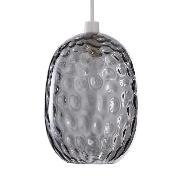 Dunelm Elodie Dimpled Glass Easy Fit Pendant Grey Lustre 6 Dunelm Elodie Dimpled Glass Easy Fit Pendant Grey Lustre - Image 4