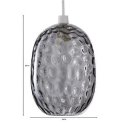 Dunelm Elodie Dimpled Glass Easy Fit Pendant Grey Lustre 12 Dunelm Elodie Dimpled Glass Easy Fit Pendant Grey Lustre -Lighting Heaven 1000180647 alt07