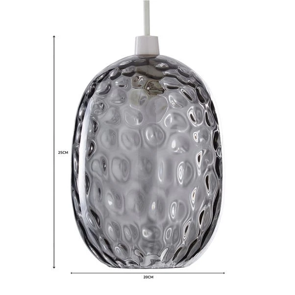 Dunelm Elodie Dimpled Glass Easy Fit Pendant Grey Lustre 7 Dunelm Elodie Dimpled Glass Easy Fit Pendant Grey Lustre - Image 5