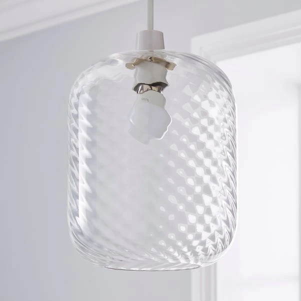 Dunelm Elodie Ribbed Glass Easy Fit Pendant Clear Lustre 4 Dunelm Elodie Ribbed Glass Easy Fit Pendant Clear Lustre - Image 2